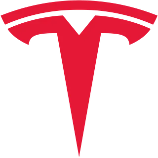 Rød logo av Tesla
